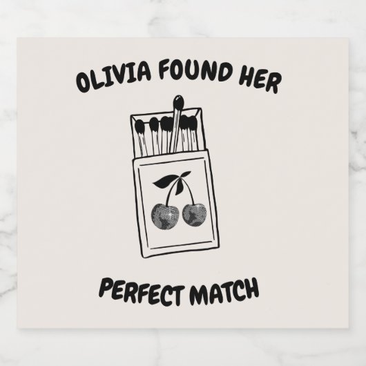 Black Disco Cherry Perfect Match Bachelorette Sparkling Wijnetiket (Enkel label)