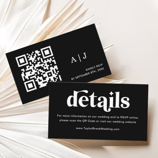 Black Disco Details Trouwwebsite Informatiekaartje