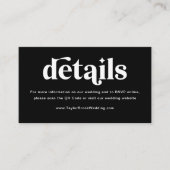 Black Disco Details Trouwwebsite Informatiekaartje (Voorkant)