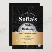 BLACK, disco party, 70's, dansfeest Kaart (Voorkant / Achterkant)