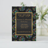 Black Disco Theme DISCOBALL RSVP Kaart (Staand voorkant)