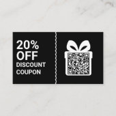 Black Discount Coupon QR Code Marketing Visitekaartje (Voorkant)