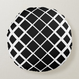 Black Disolling Square Block Pattern Rond Kussen