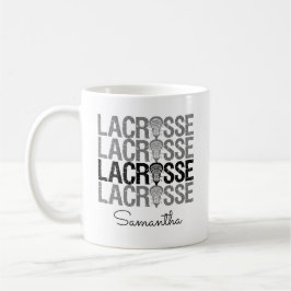 Black Distressed Lacrosse Word Koffiemok