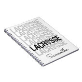 Black Distressed Lacrosse Word Notitieboek (Rechterzijde)
