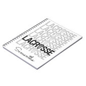 Black Distressed Lacrosse Word Notitieboek (Linkerzijde)