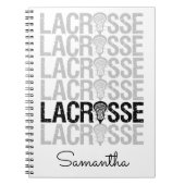 Black Distressed Lacrosse Word Notitieboek (Voorkant)