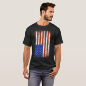 Black Distressed Vertical American Flag Shirt (Voorkant volledig)