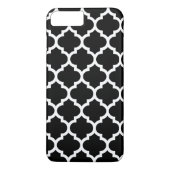 Black DIY BG White Moroccan Quatrefoil #5 Case-Mate iPhone Case (Achterkant)