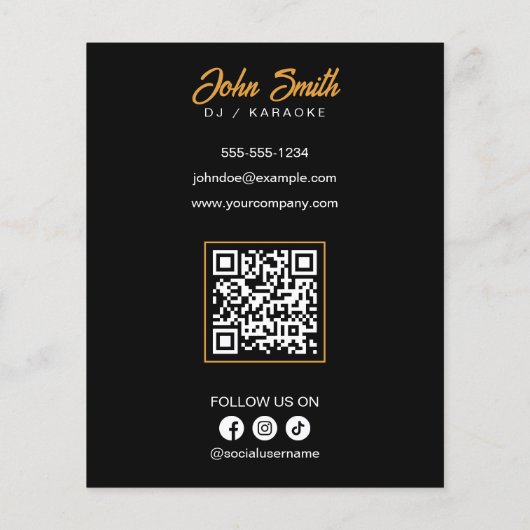 Black DJ's Karaoke DJ's Signer Vocal Music Produce Flyer (Achterkant)