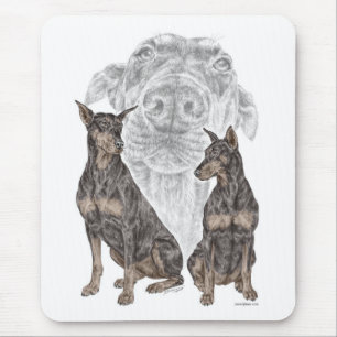 Black Doberman Dogs Muismat