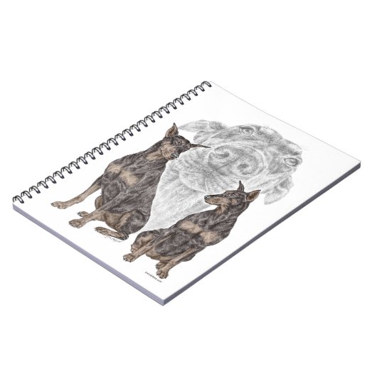 Black Doberman Dogs Notitieboek (Linkerzijde)