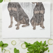 Black Doberman Dogs Theedoek (Gevouwen)