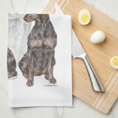 Black Doberman Dogs Theedoek (Quarter Fold)