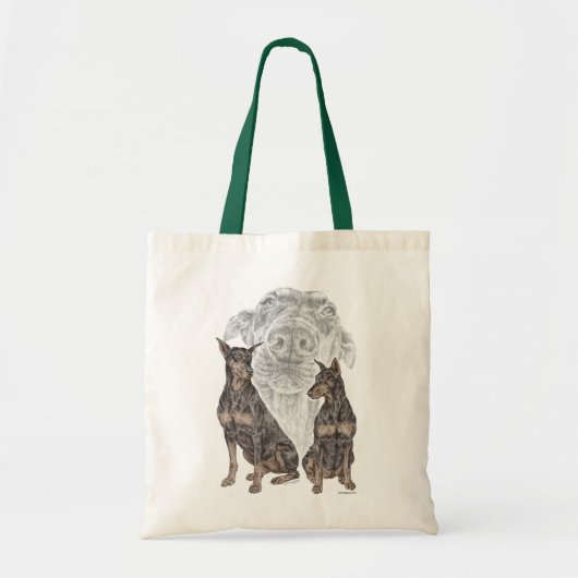Black Doberman Dogs Tote Bag (Voorkant)