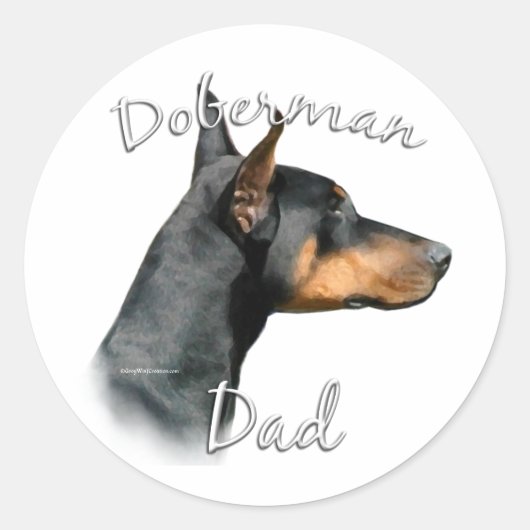 Black Doberman Pap - Sticker (Voorkant)