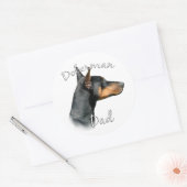 Black Doberman Pap - Sticker (Envelop)