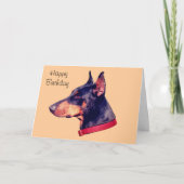 Black Doberman Pinscher  Birthday Kaart (Voorkant)