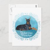 Black Doberman Pinscher Briefkaart (Voorkant / Achterkant)