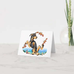 Black Doberman Pinscher Kinda Crabby Note Kaart