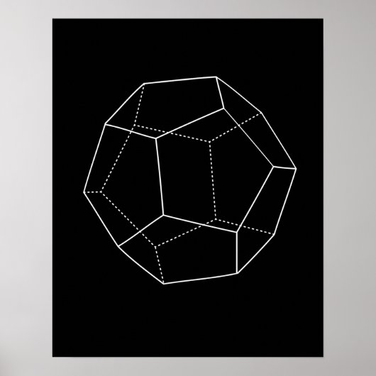 Black Dodecahedron Poster (Voorkant)