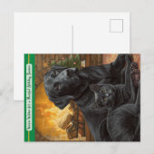 Black Dog Cat Warm Wishes Holiday Postcard Feestdagenkaart (Voorkant / Achterkant)