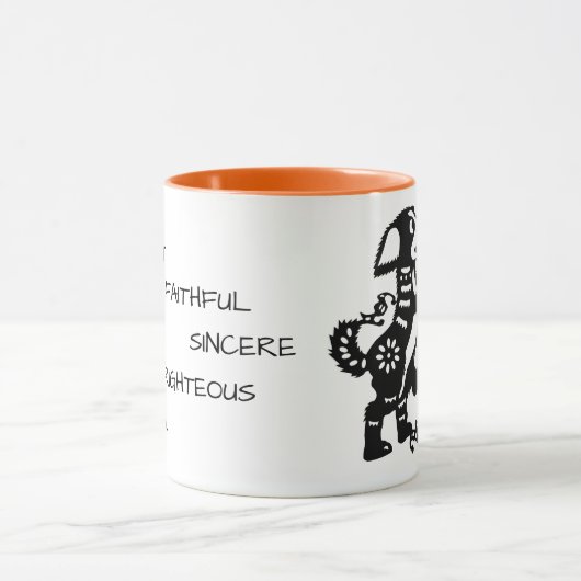 Black Dog Chinese Papercut Personality Zodiac Mok (Midden)