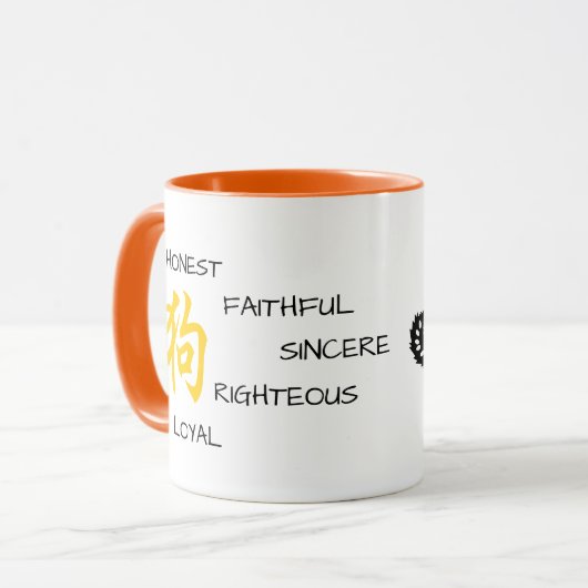 Black Dog Chinese Papercut Personality Zodiac Mok (Voorkant links)