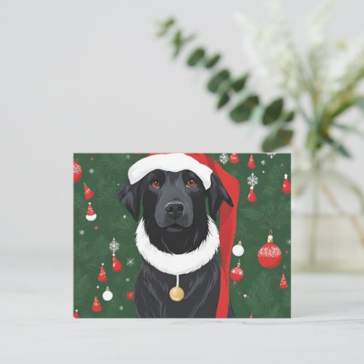 Black Dog Christmas Briefkaart Vakantie (Staand voorkant)