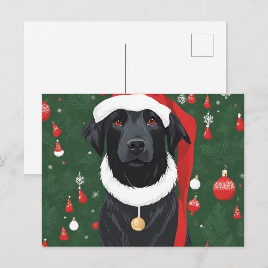 Black Dog Christmas Briefkaart Vakantie (Voorkant / Achterkant)