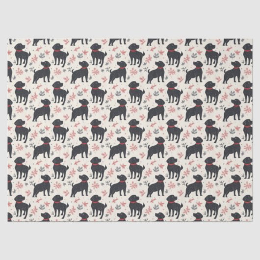 Black Dog Christmas Tissue Paper Tissuepapier (Voorkant)