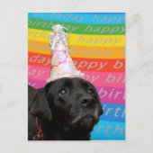 Black Dog Colorful Happy Birthday Text Briefkaart (Voorkant)