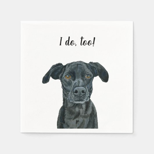 Black Dog Custom Cocktail Napkin Servet (Voorkant)