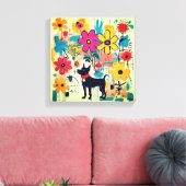 Black Dog Doodle Art Canvas Afdruk (Insitu (Woonkamer))