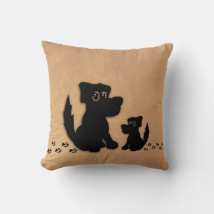 Black Dog en Puppy Walk American Mojo Pillow Kussen