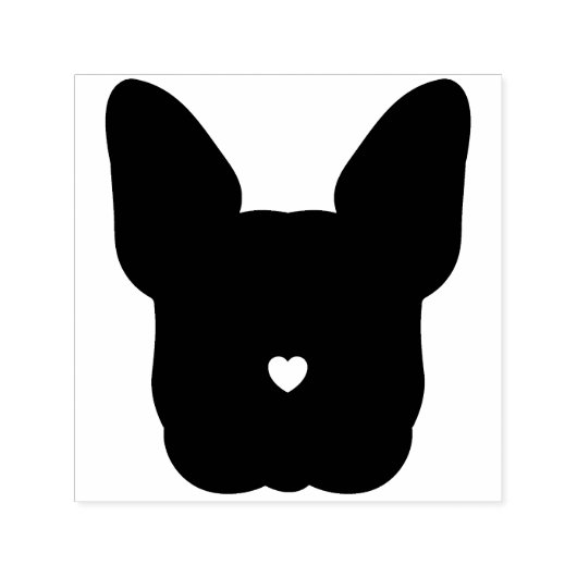 Black Dog Face French Bulldog Zelfinktende Stempel (Design)