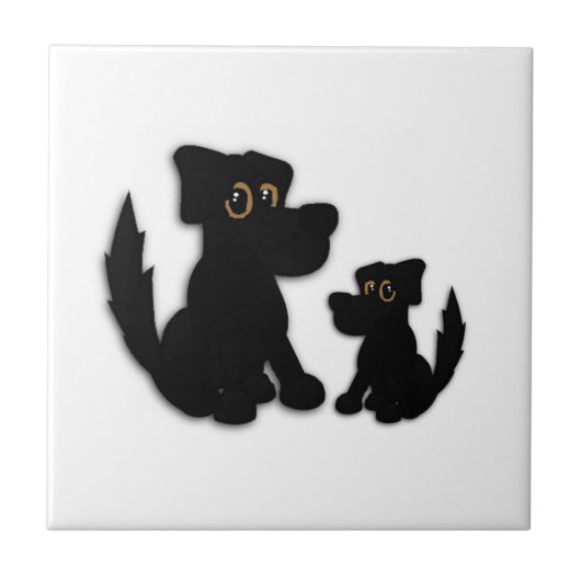 Black Dog Familie Tegeltje (Voorkant)