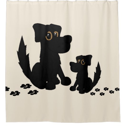 Black Dog Family Shower Curtain Douchegordijn (Voorkant)