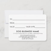 Black Dog Grooming Pet Boarding Cadeaubon (Achterkant)