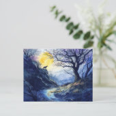 Black Dog Guardian Rosstrappe Legend Watercolor Briefkaart (Staand voorkant)