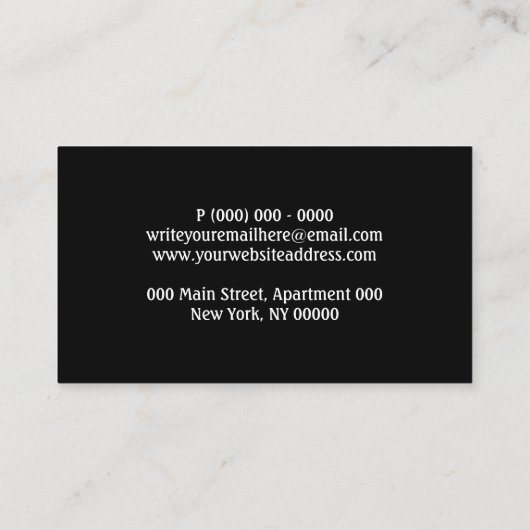 Black Dog Heart Love French Bulldog Visitekaartje (Achterkant)