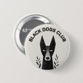 Black Dog Illustration Ronde Button 5,7 Cm (Voorkant /achterkant)