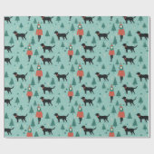 Black Dog Kerst inpakpapier (Vlak)