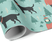 Black Dog Kerst inpakpapier (Rol Hoek)