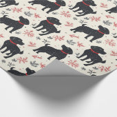 Black Dog Kerst inpakpapier (Hoek)