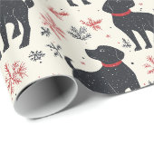 Black Dog Kerst inpakpapier (Rol Hoek)