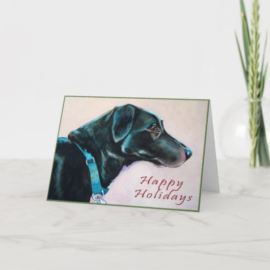 Black Dog Kerstmis Kaart (Voorkant)