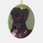 Black Dog-kerstversiering Keramisch Ornament (Rechts)