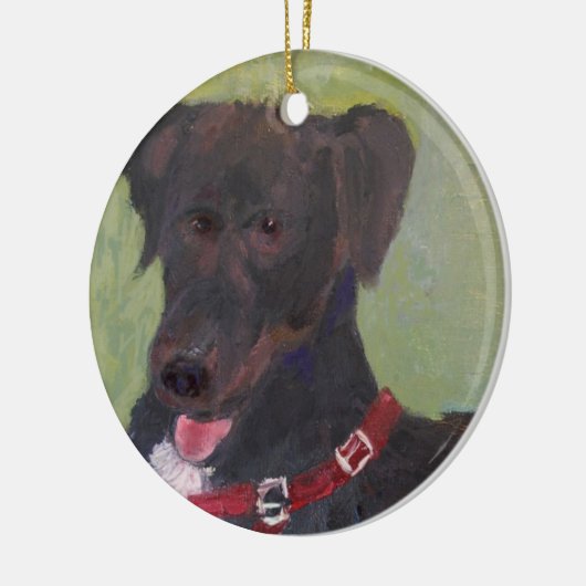 Black Dog-kerstversiering Keramisch Ornament (Links)