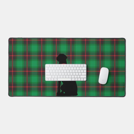 Black Dog Lab Groene Schotse Patroon Desk Mat (Keyboard & Muis)